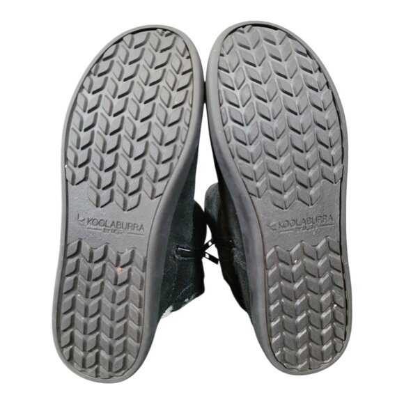 UGG Koolaburra Shazi Short Women's Winter Boots Black Faux Fur Suede Zip Lace - Picture 4 of 10